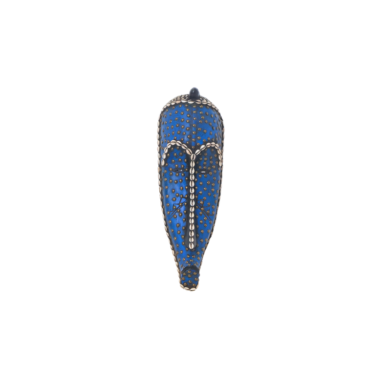 Imani Art Beaded Mask - Blue/White beads